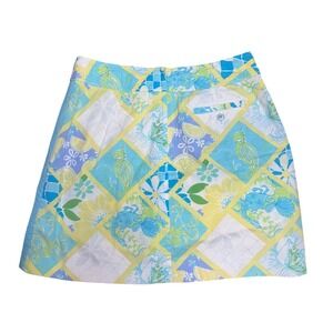 Lilly Pulitzer Surf N Patch Skirt Women 4‎ Blue Summer Days Coastal Resort Vacay